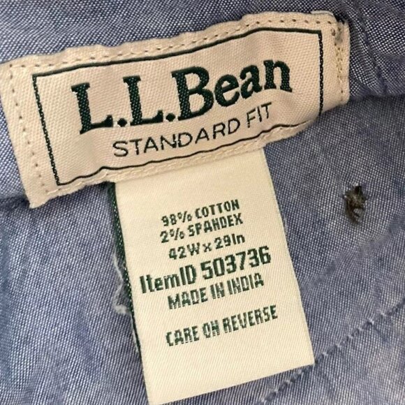 L.L. Bean Khaki Pants 42 x 28 Standard Fit Cotton Spandex - Picture 8 of 12